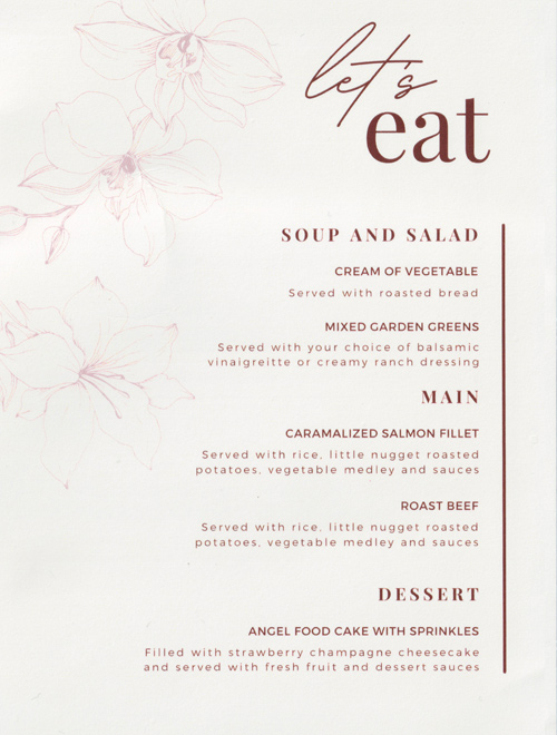 Guisachan House Sample Menu 1